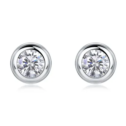 Classic 3mm/4mm/5mm Lab Grown Diamond Studs S925 Silver Sparkling Waterproof Women Earrings