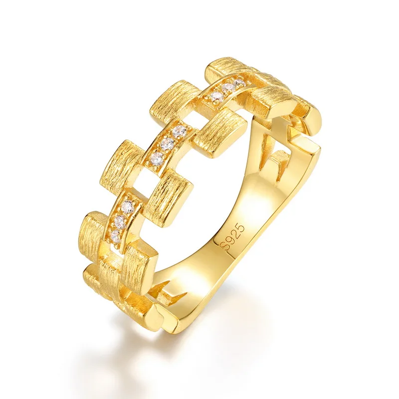 Jewelyking 14K Gold Plated Geometric Modern Pave Design with Cubic Zirconia JKRS0113