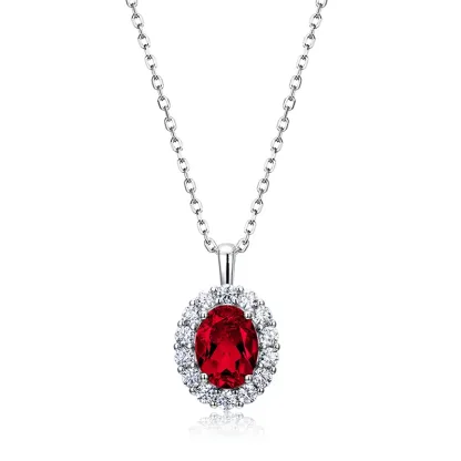 S925 Sterling Silver Lab Created Emerald Pendant Necklace for Women Retro European and American Style Jewelry