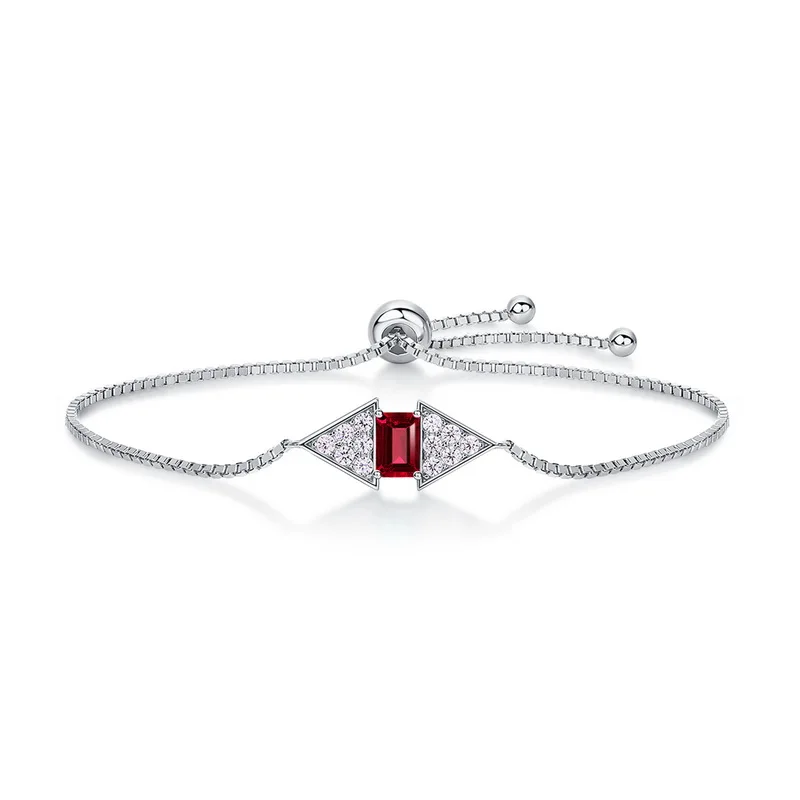 Custom Elegant Bracelet Jewelry S925 Silver Adjustable Bracelets Lab Grown Emerald Stone for WOMEN'S Gift Party