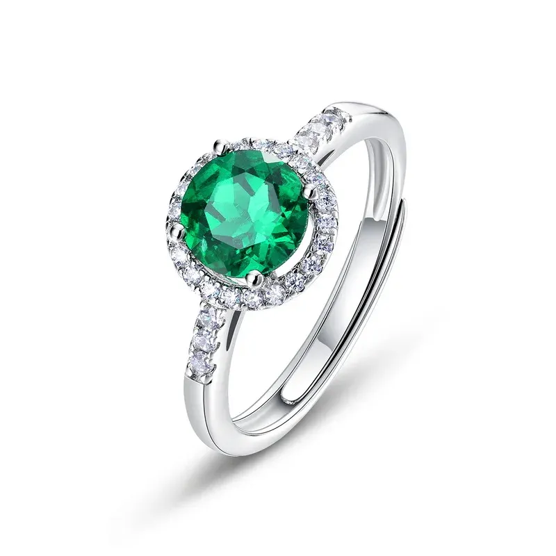 Panyu Custom 925 Sterling Silver Luxury Statement Jewelry Lab Emerald Cut Sparkling Wedding Engagement Bands Rings for Women