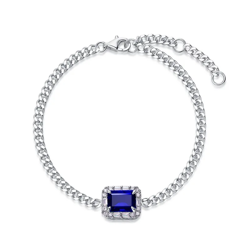 New Classic Chain Bracelet Set S925 SilverLab Grown Green Bracelet Full Diamond Sets Advanced Cultivated Gem Bracelet