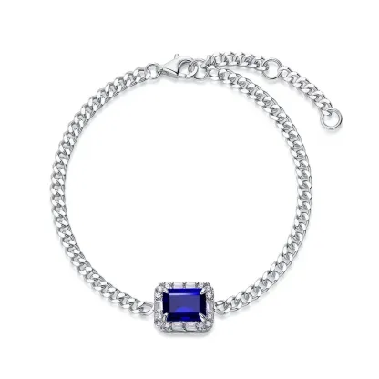 New Classic Chain Bracelet Set S925 SilverLab Grown Green Bracelet Full Diamond Sets Advanced Cultivated Gem Bracelet