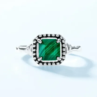 JewelyKing S9252 Silver 1Ct Diamond Rings Lab Made Peacock Emerald Women Rings JKRS0261
