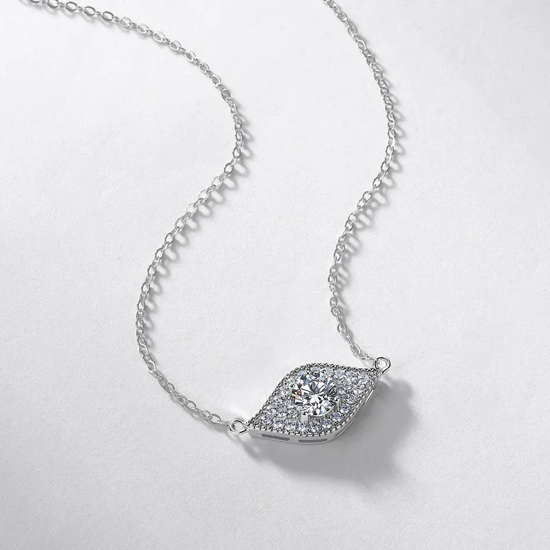  Lab Grown Diamond Necklace S925 Silver Plated