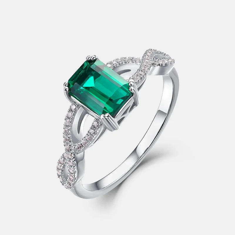 Panyu Custom Lab Emerald 10K 14k 18K Gold Moissanite Rings Wedding Proposal Rings Stylish Fashion Jewelry for Women Fine Jewelry