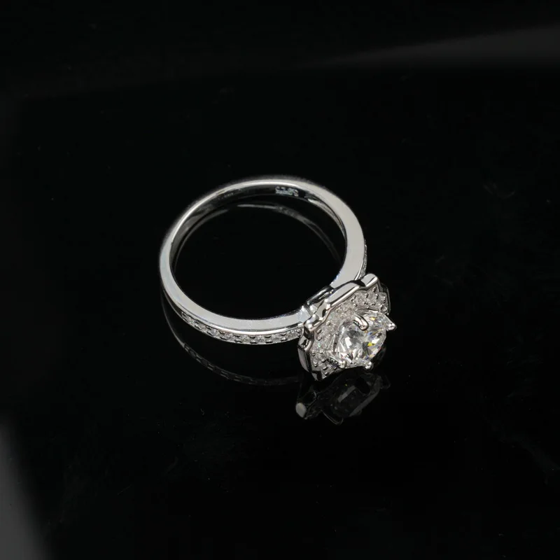 JewelyKing Women S925 Sterling Silver 1.0ct Radiant Flower Cut Lab Grown Diamond Wedding Engagement Rings JKRS0001