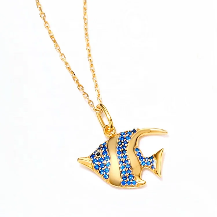 JewelyKing S925 Sterling Silver Animal Fish Pendant Necklace JKNS0167