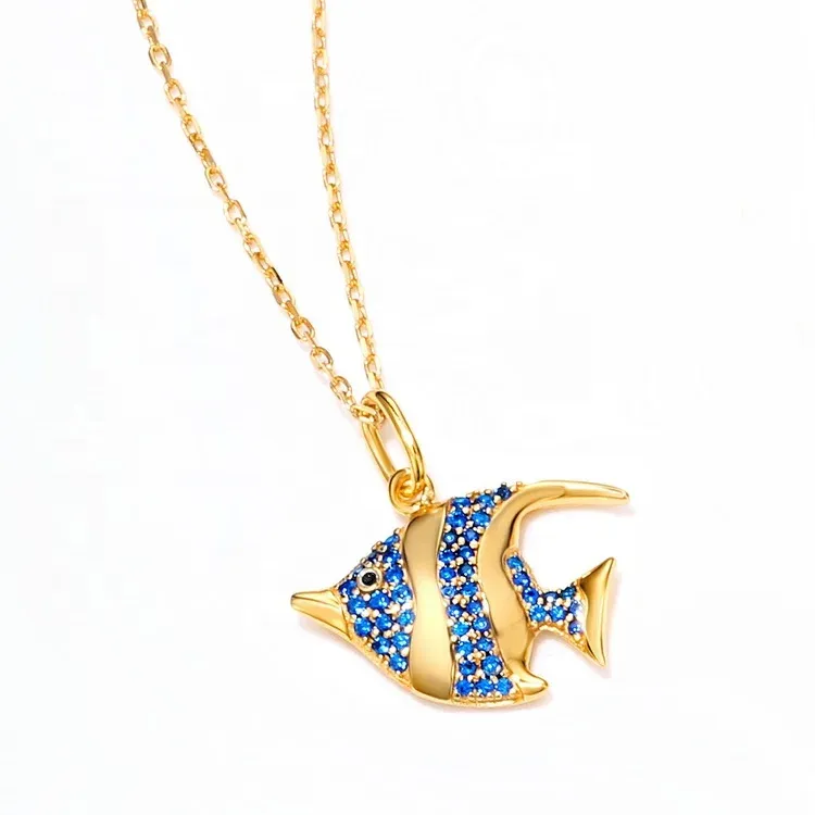 JewelyKing S925 Sterling Silver Animal Fish Pendant Necklace JKNS0167