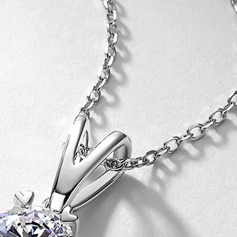 JewelyKing S925 Sterling Silver 1CT Lab Grown Diamond Necklace Lightweight Luxury Casual Design Jewelry JKNS0012