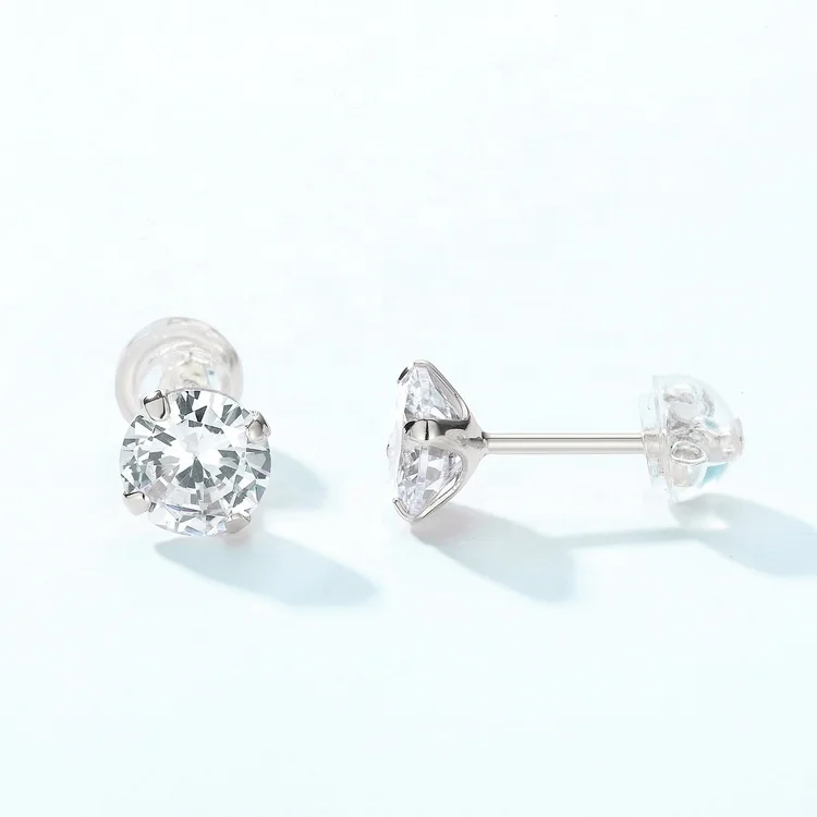 CZ Stud Earrings 925 Sterling Silver Ear Piercing Jewelry Minimalist Women Earrings Wholesale