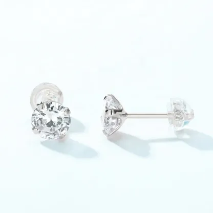 CZ Stud Earrings 925 Sterling Silver Ear Piercing Jewelry Minimalist Women Earrings Wholesale