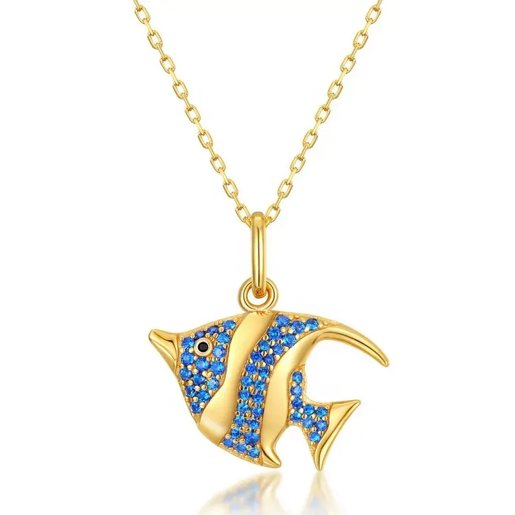 JewelyKing S925 Sterling Silver Animal Fish Pendant Necklace JKNS0167