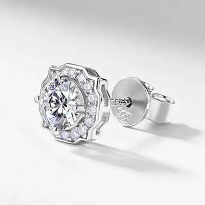 Classic Luxury 0.5CT Lab Diamond Earrings S925 Silver Rhodium Plated Brilliant Cut Prong Set Round Style Studs