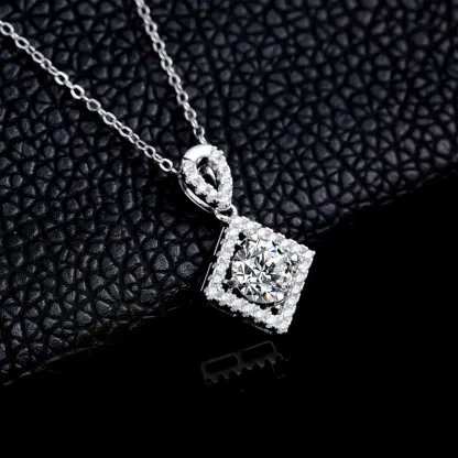 S925 Sterling Silver Lab Diamond Necklace Jewelry