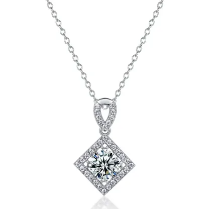 S925 Sterling Silver Lab Diamond Necklace Jewelry