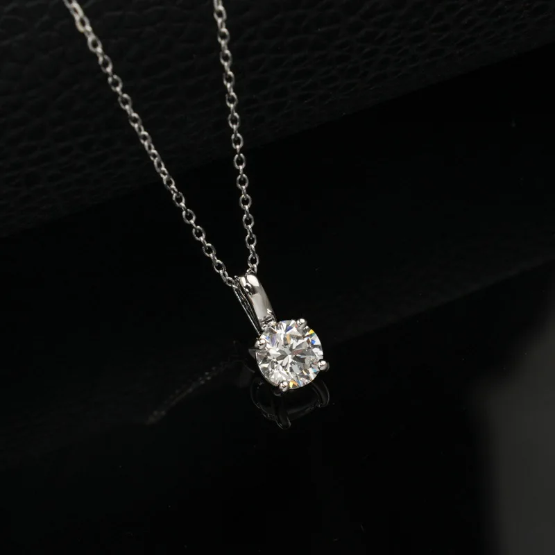 JewelyKing S925 Sterling Silver Hpht Lab Grown Diamond Necklace Charm Jewelry JKNS0013