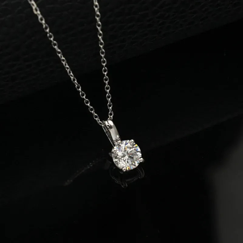 JewelyKing S925 Sterling Silver Hpht Lab Grown Diamond Necklace Charm Jewelry JKNS0013