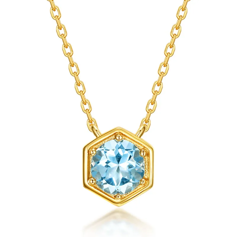 JewelyKing S925 Sterling Silver Natural Colored Gemstone Pendant Necklace JKNS0177