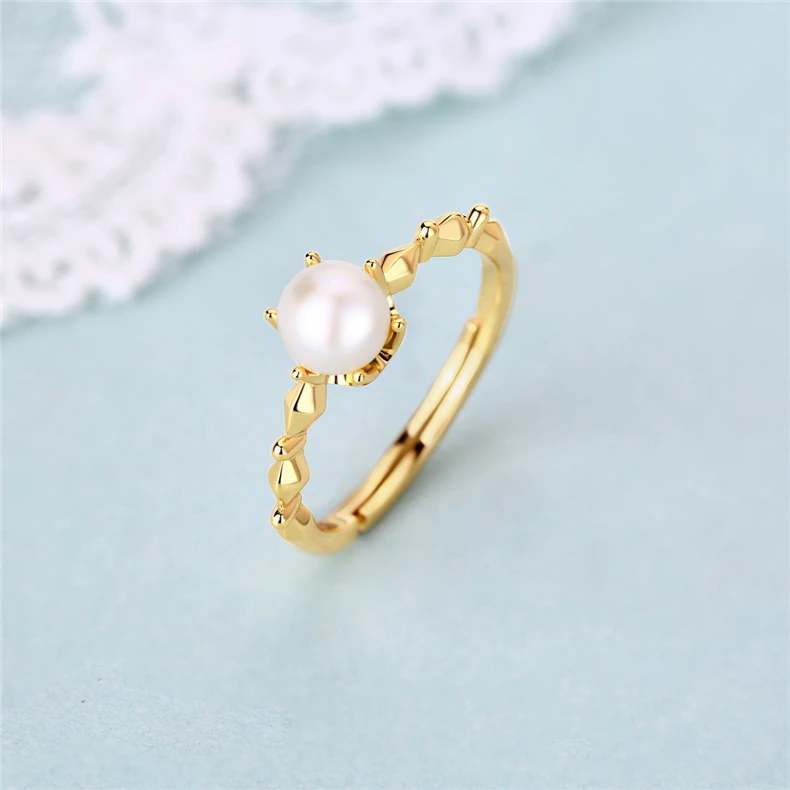 JewelyKing Genuine Pearl Gold Plated Real Pearl Natural Ring JKRS0268