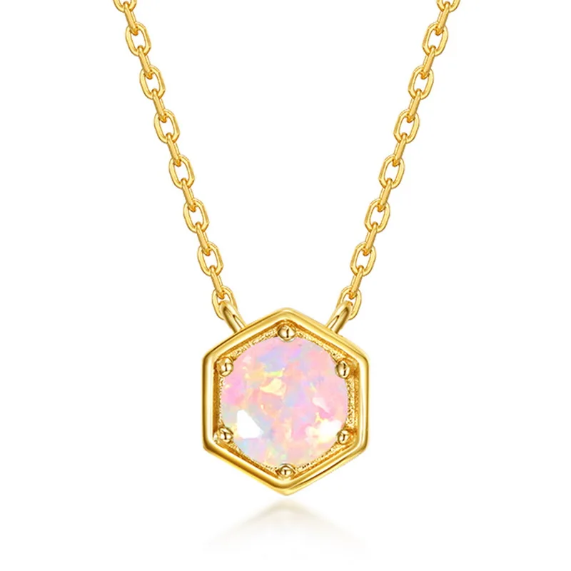 JewelyKing S925 Sterling Silver Natural Colored Gemstone Pendant Necklace JKNS0177