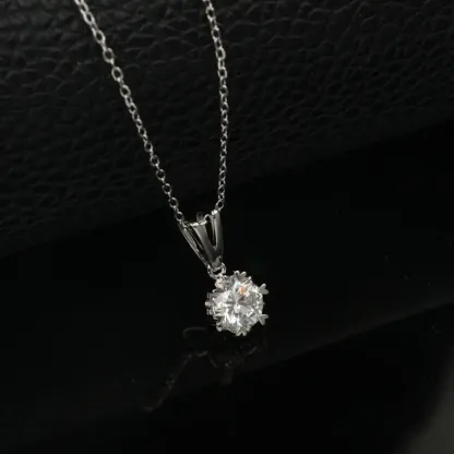 JewelyKing S925 Sterling Silver 1CT Lab Grown Diamond Necklace Lightweight Luxury Casual Design Jewelry JKNS0012