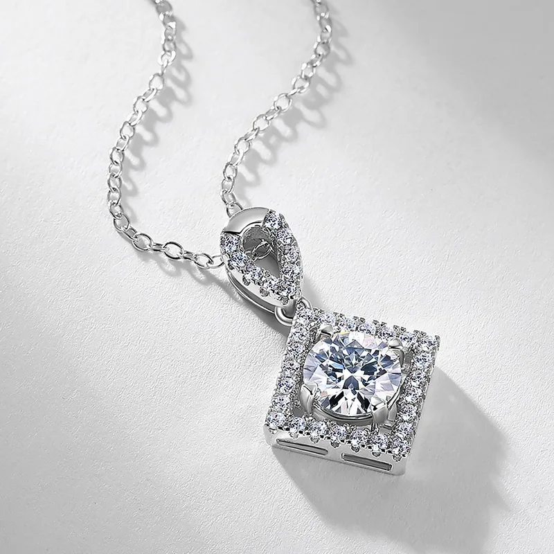 S925 Sterling Silver Lab Diamond Necklace Jewelry