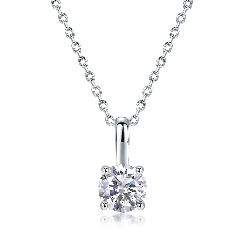 JewelyKing S925 Sterling Silver Hpht Lab Grown Diamond Necklace Charm Jewelry JKNS0013