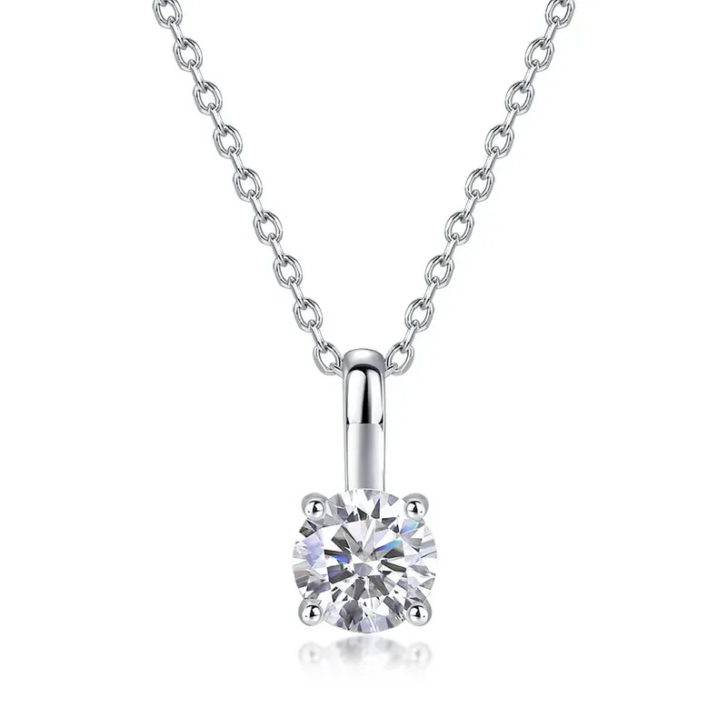 JewelyKing S925 Sterling Silver Hpht Lab Grown Diamond Necklace Charm Jewelry JKNS0013
