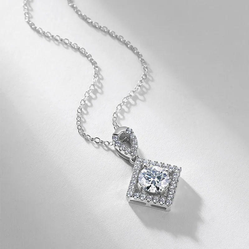 S925 Sterling Silver Lab Diamond Necklace Jewelry