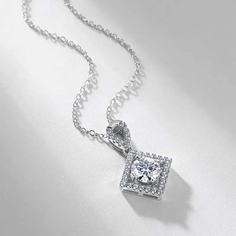 S925 Sterling Silver Lab Diamond Necklace Jewelry