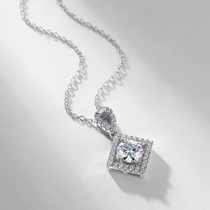 S925 Sterling Silver Lab Diamond Necklace Jewelry