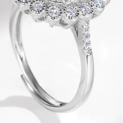 Trendy Sterling Silver Cubic Zirconia Eternity Ring Luxury Elegant Green Emeralds Lab Created Gemstone Rings