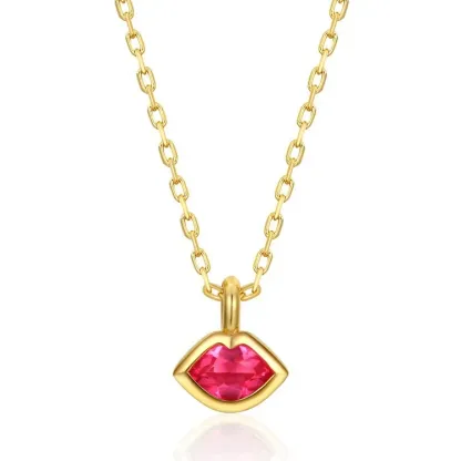JewelyKing Women Trendy Luxury Lip Shape Pendant Necklaces JKNS0160