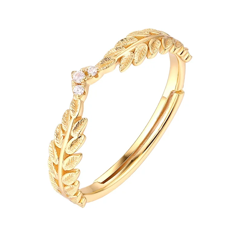 JewelyKing  S925 Sterling Silver Tree Branch Midi Olive Brance Vine Ring JKRS0280