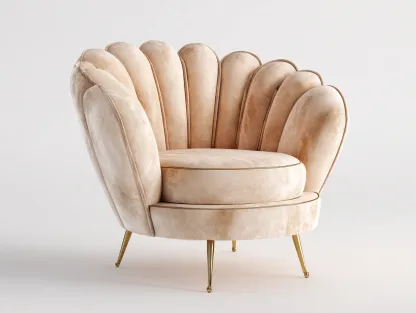 Sillon tapizado terciopelo 82x78x75 cm - beige-dorado - respaldo envolvente estilo moderno-Craftgoly