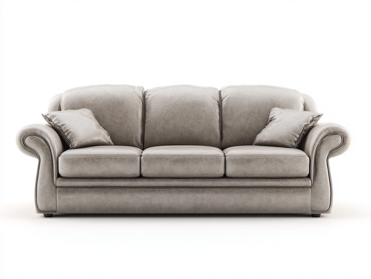 Sofás 3 plazas tapizado de tela 215x90x88 cm - beige - diseño clásico para salón-Craftgoly