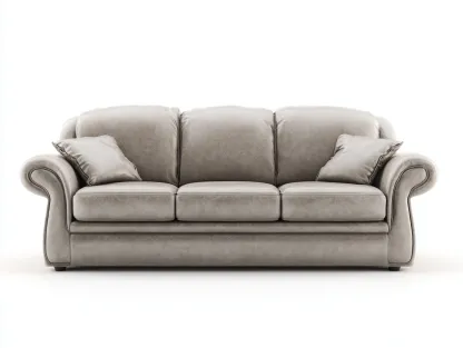 Sofás 3 plazas tapizado de tela 215x90x88 cm - beige - diseño clásico para salón-Craftgoly