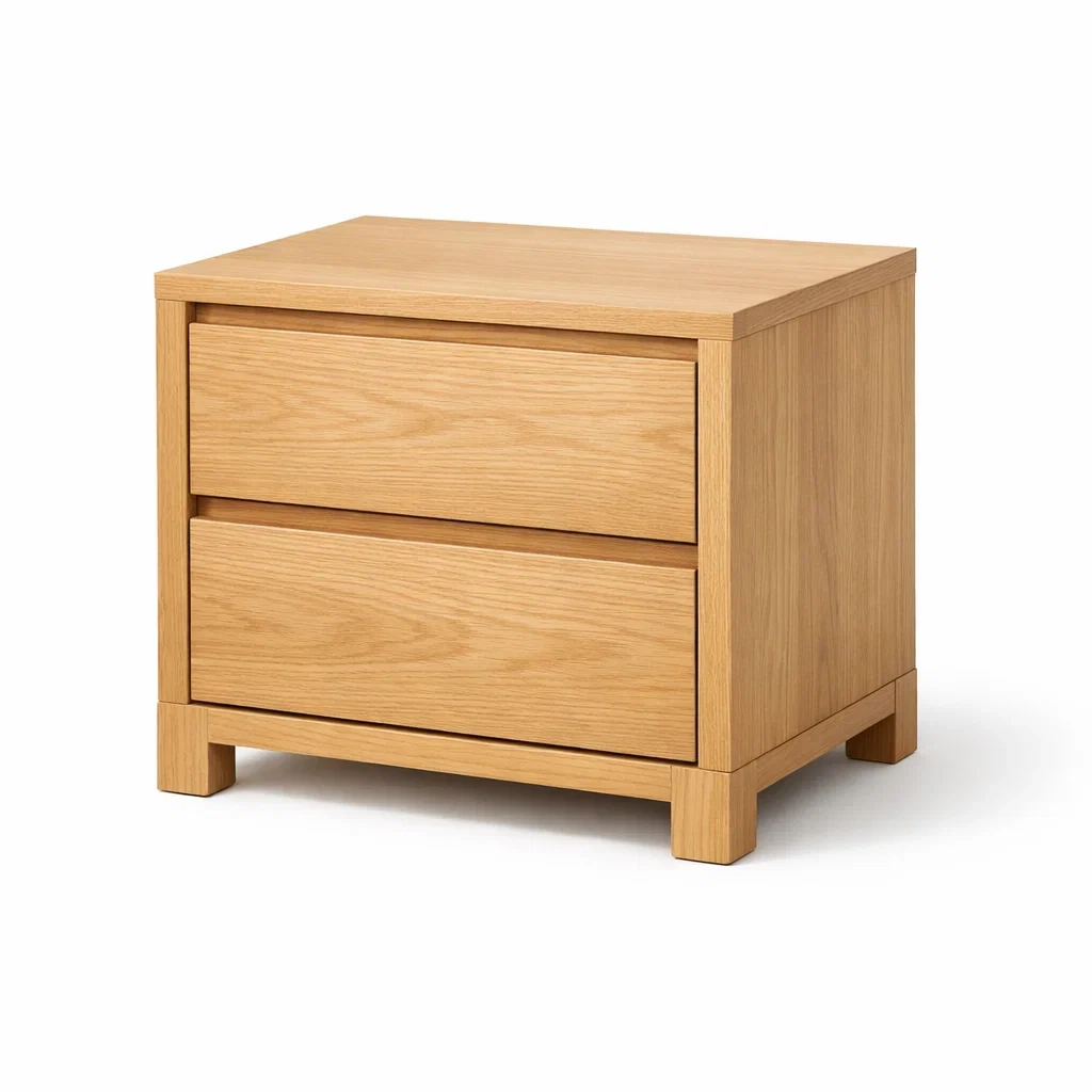 Nachttisch aus eichenholz mit 2 schubladen-nesthomelyx