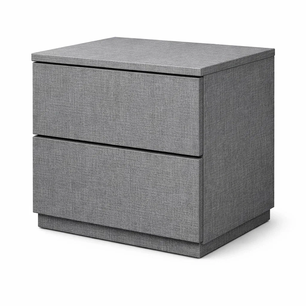Nachttisch mit stoffbezug grau und 2 schubladen 35x40x50 cm-nesthomelyx