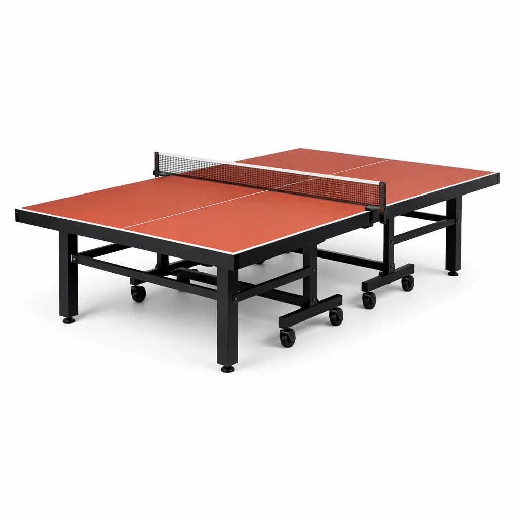 Tischtennistisch mdf stahlrahmen klappbar rot 274x152.5x76 cm-nesthomelyx