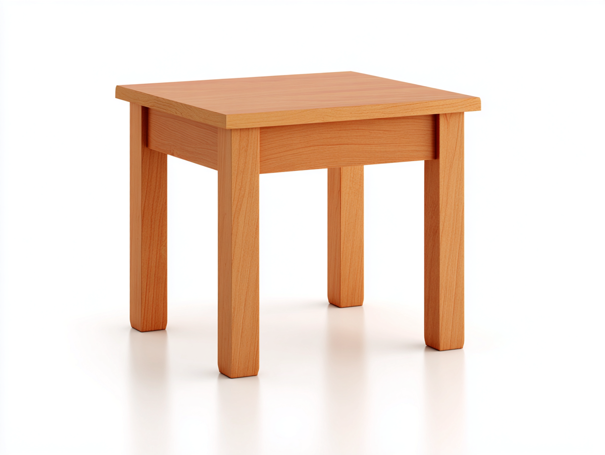 Sgabello basso in legno massello 30x30x45 cm - legno naturale - per cucina e soggiorno - design essenziale