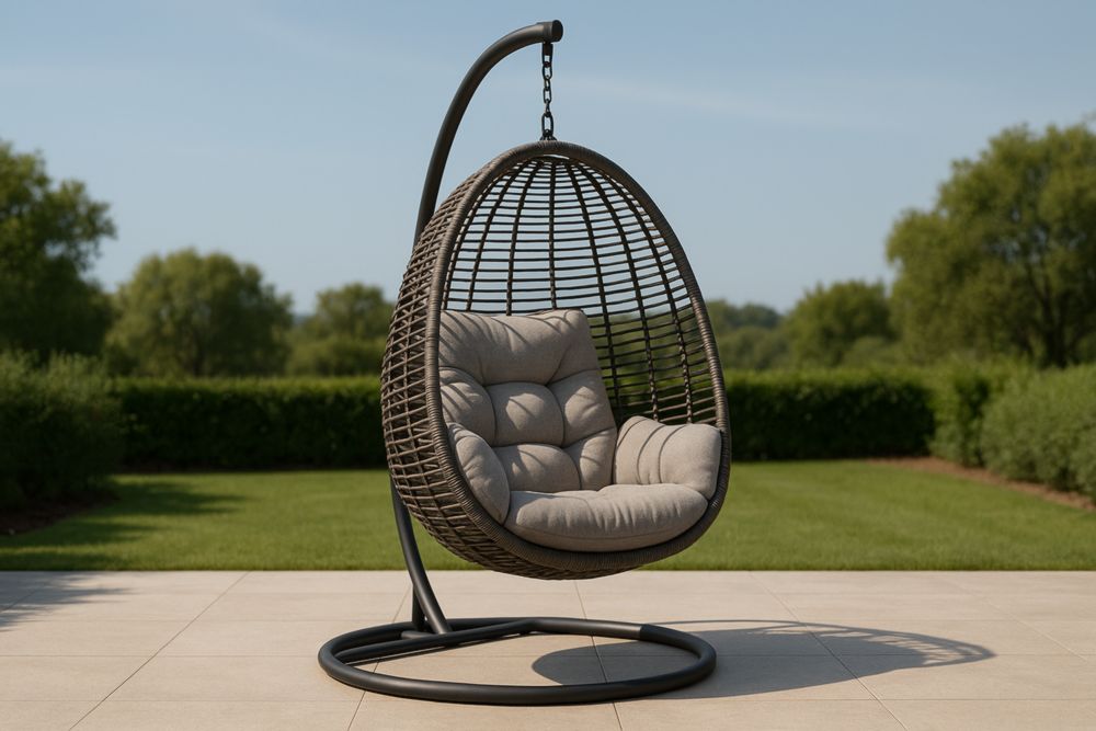 Chaise suspendue rotin synthétique métal 95x95x200 cm