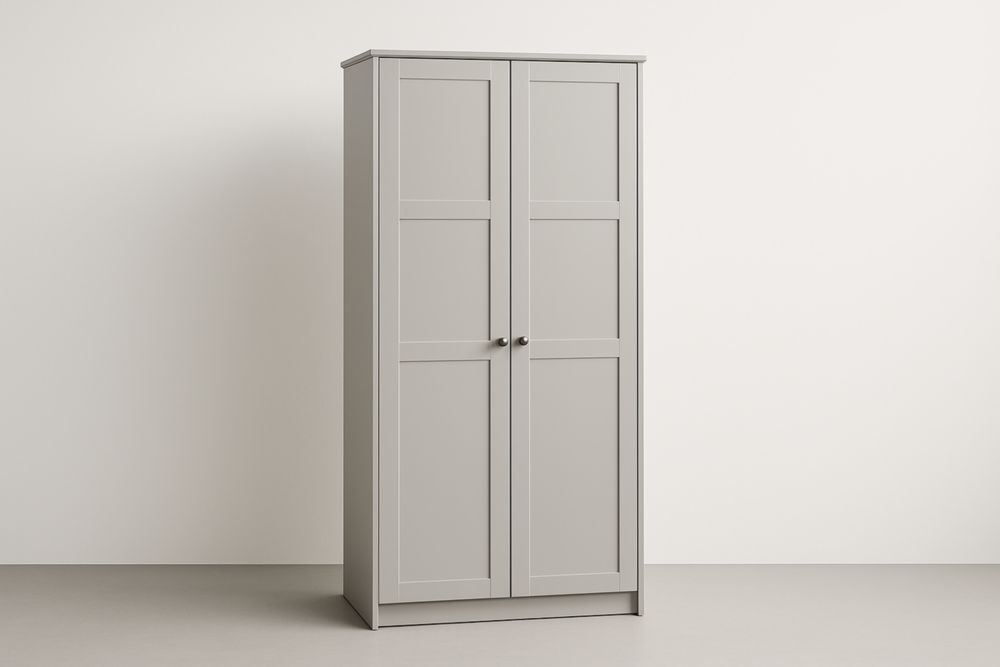 Armoire en bois composite gris 180x80x50 cm