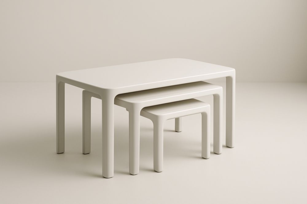 Ensemble de tables gigognes en polypropylène blanc