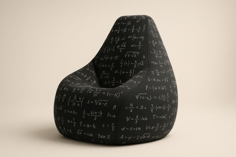 Fauteuil poire en polyester avec imprimé mathématiques
