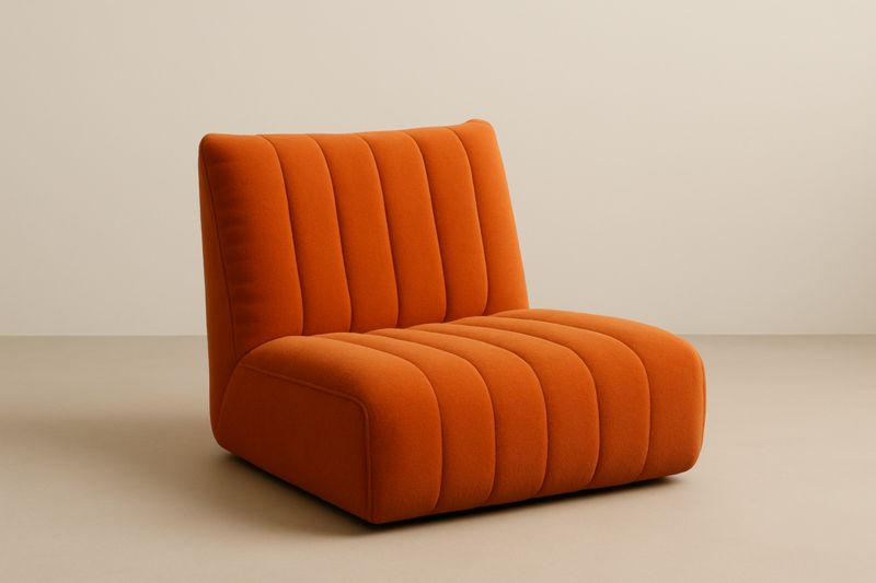 Fauteuil en tissu polyester Orange sans accoudoirs