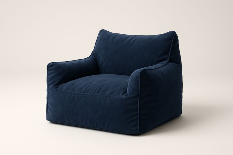 Fauteuil en tissu polyester bleu