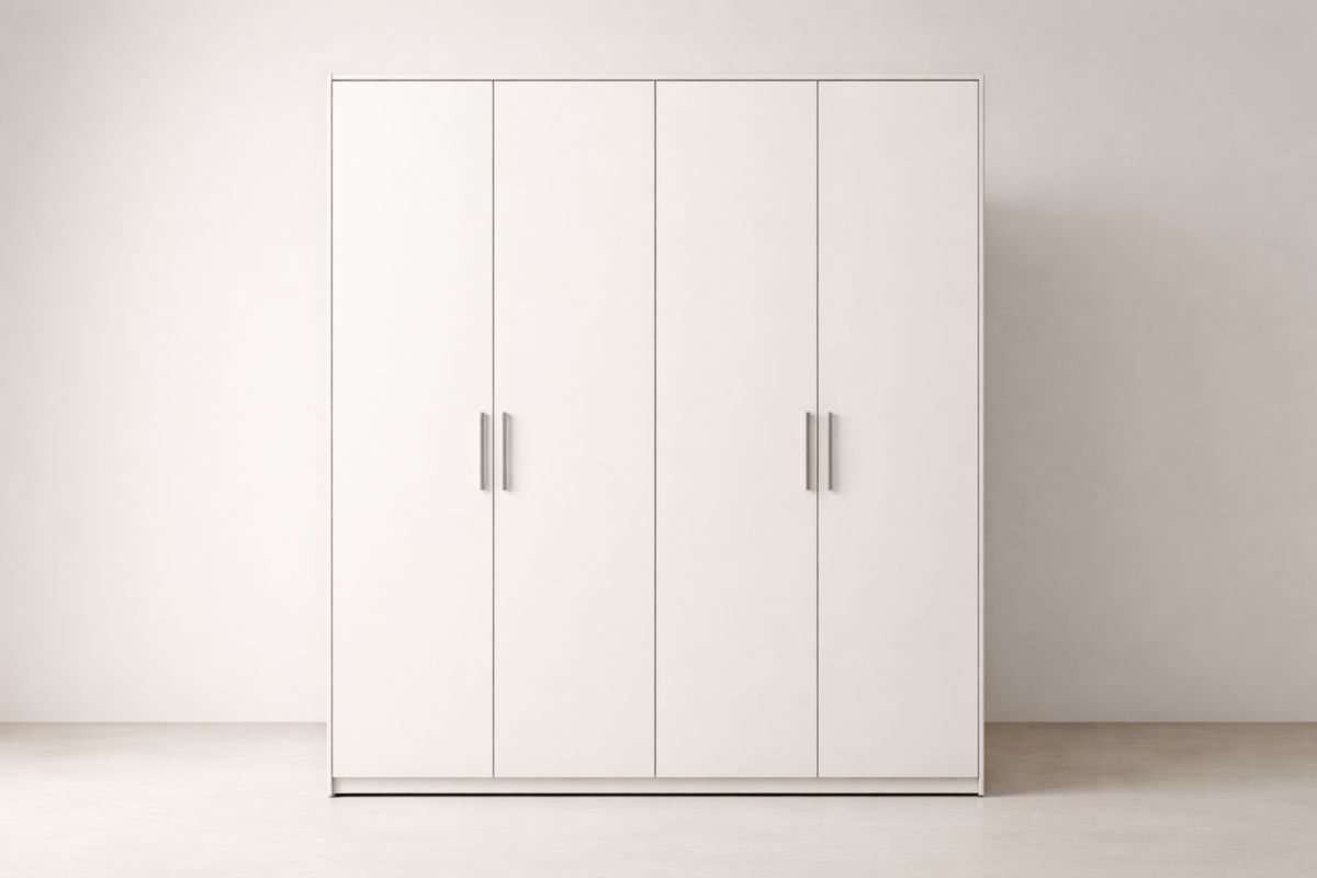 Armoire 4 Portes MDF Blanc