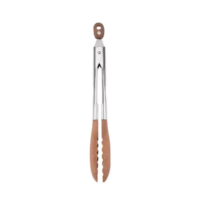 Stainless Steel Wooden Food Tongs for Black Walnuts and Olives